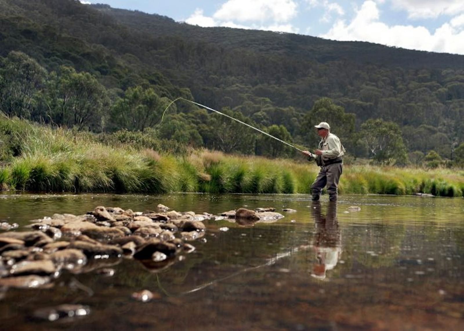 Fly fishing in the Thredbo River